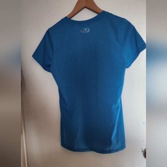 Under Armour Women's Striped Blue Tee - Picture 4 of 4